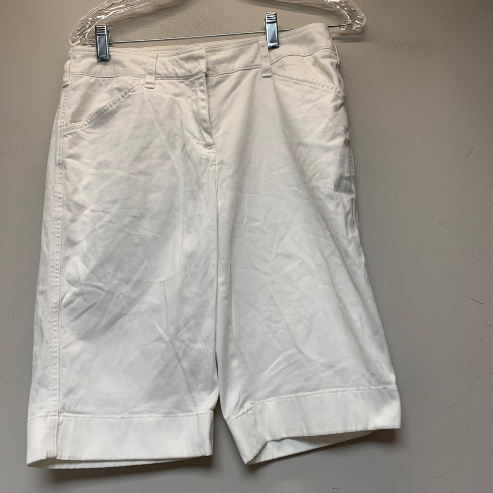 Jones New York Sport Bermuda Shorts Womens 6 White Excellent Stretch Twill